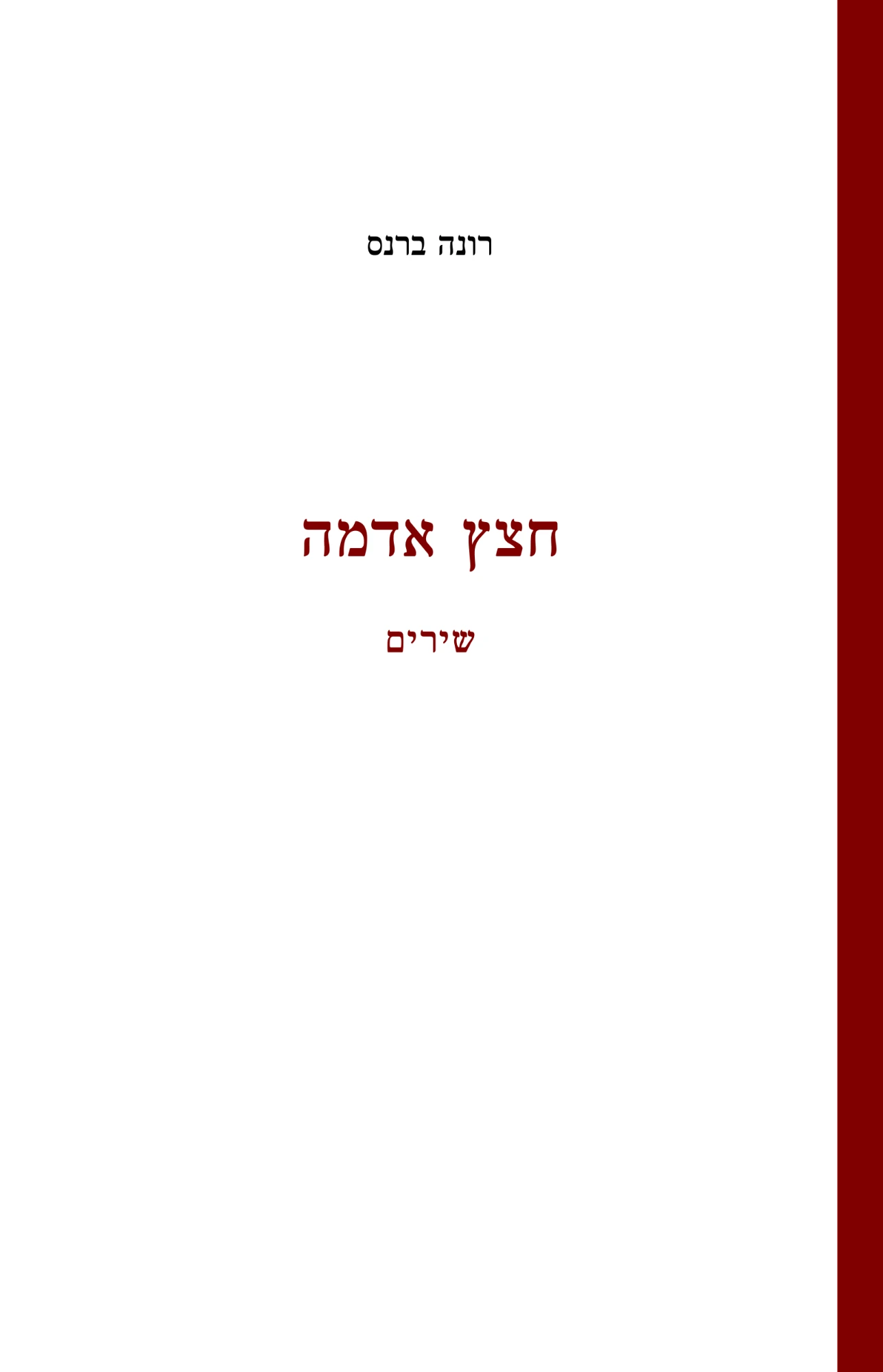 כריכת הספר חצץ אדמה מאת רונה ברנס